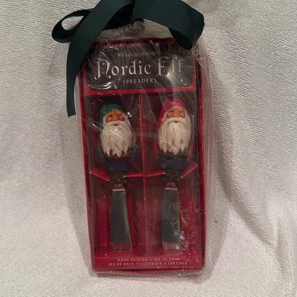 Set of 2 Williams Sonoma Nordic Elf Spreaders Christmas Decor NEW Svein Solem - Picture 1 of 4